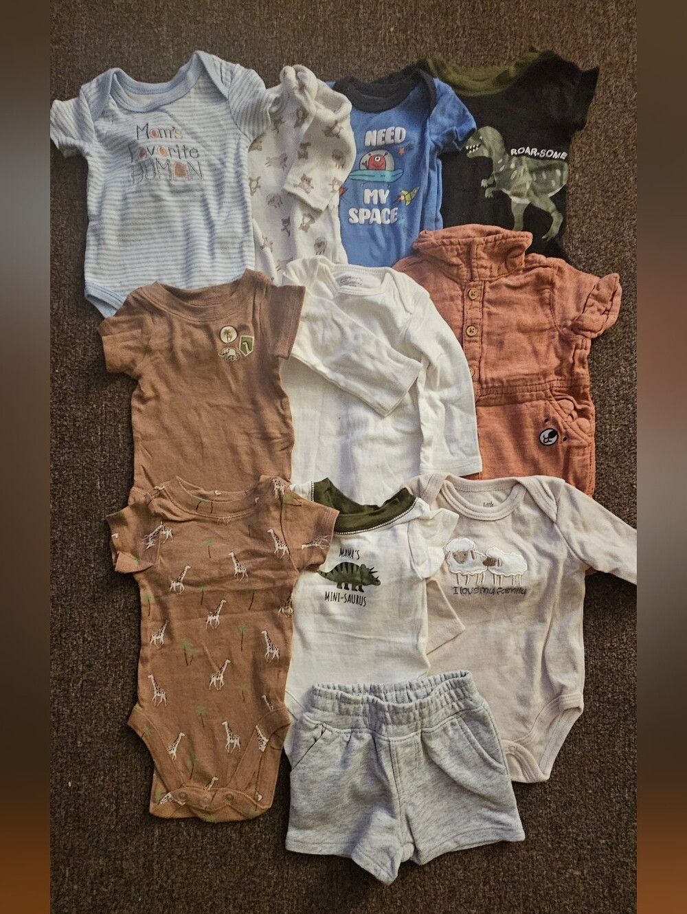 Baby Neutral & Brown One-Piece Bodysuit Bundle - Mixed Colors